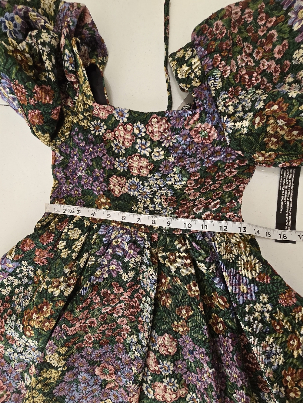 Sister Jane Bluebells Floral Tapestry Tie Back Mini Dress Women's XS New NWT - Picture 8 of 13